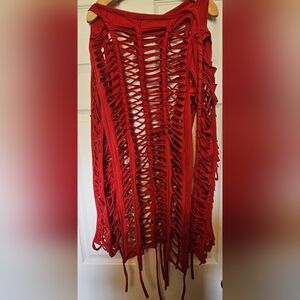Beautiful red Corallo piece, size 8, can be work as top or bikini cover up, NWOT